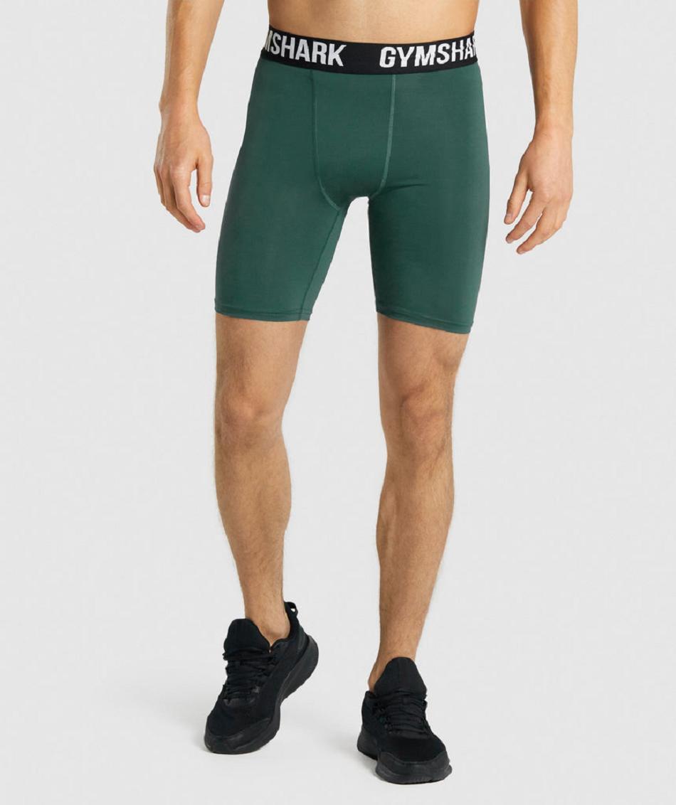 Pantalones Cortos Gymshark Element Baselayer Hombre Verde Oscuro | CO 3810WNB